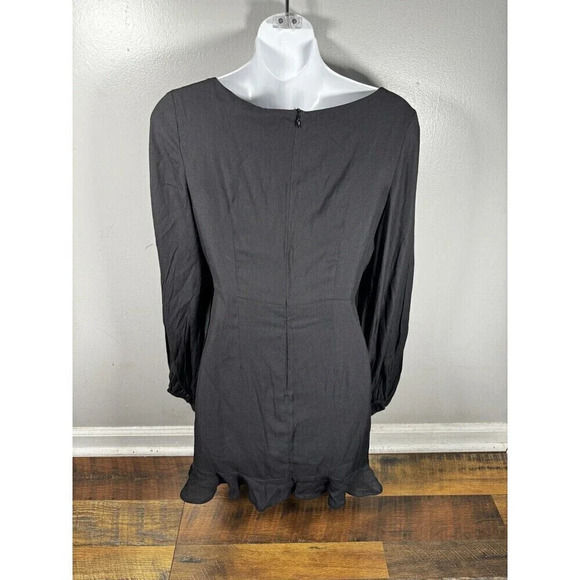 Hello Molly Fashion Black Dress Size L(8)With Zip Up Back NEW! Ruffle - Picture 5 of 11